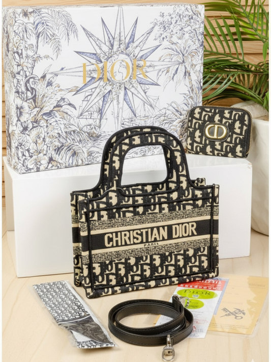 Dior Oblique Book Tote and Wallet Set