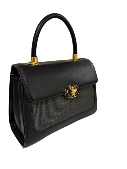 Noir Chic Top-Handle Bag